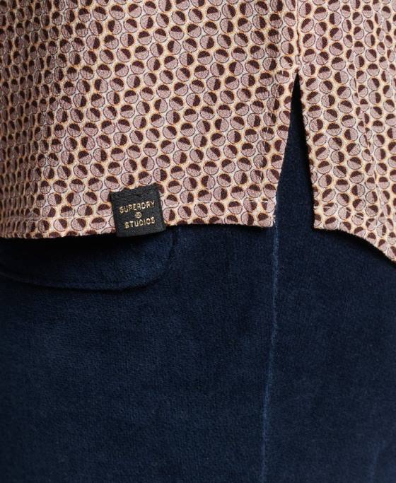 Superdry cămașă studios seventies îmbrăcăminte bej femei JX0Z2955