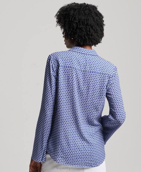 Superdry cămașă studios seventies îmbrăcăminte marina femei JX0Z2935