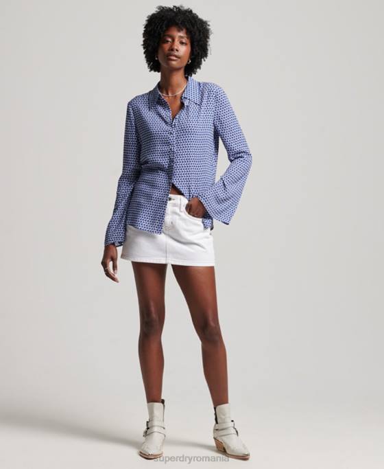 Superdry cămașă studios seventies îmbrăcăminte marina femei JX0Z2935