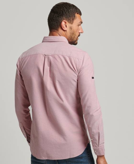 Superdry cămașă uni oxford din bumbac organic îmbrăcăminte roșu bărbați JX0Z207