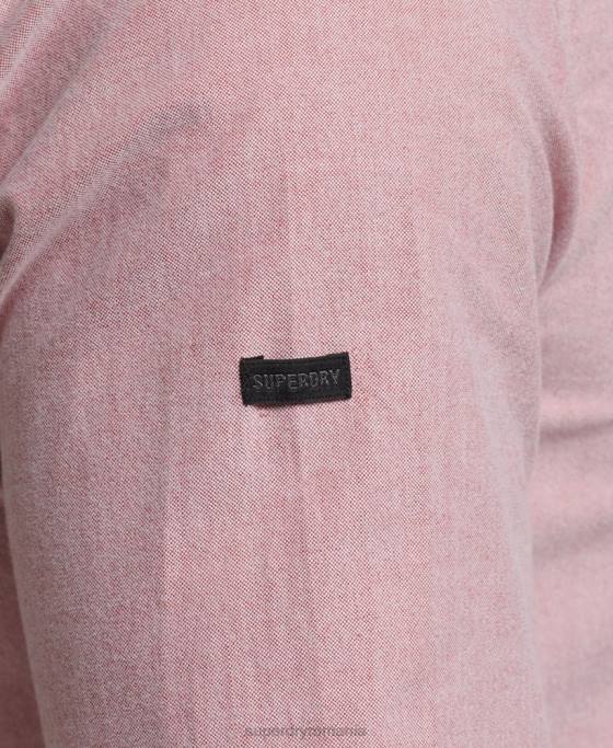 Superdry cămașă uni oxford din bumbac organic îmbrăcăminte roșu bărbați JX0Z207