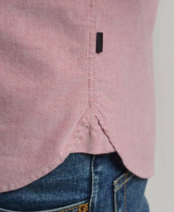 Superdry cămașă uni oxford din bumbac organic îmbrăcăminte roșu bărbați JX0Z207