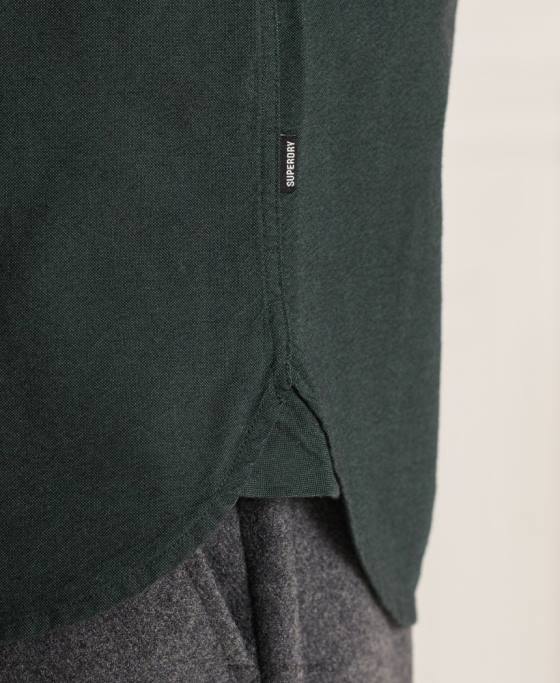 Superdry cămașă uni oxford din bumbac organic îmbrăcăminte verde bărbați JX0Z226