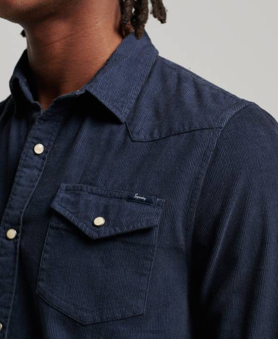 Superdry cămașă vestică din snur vintage îmbrăcăminte marina bărbați JX0Z128