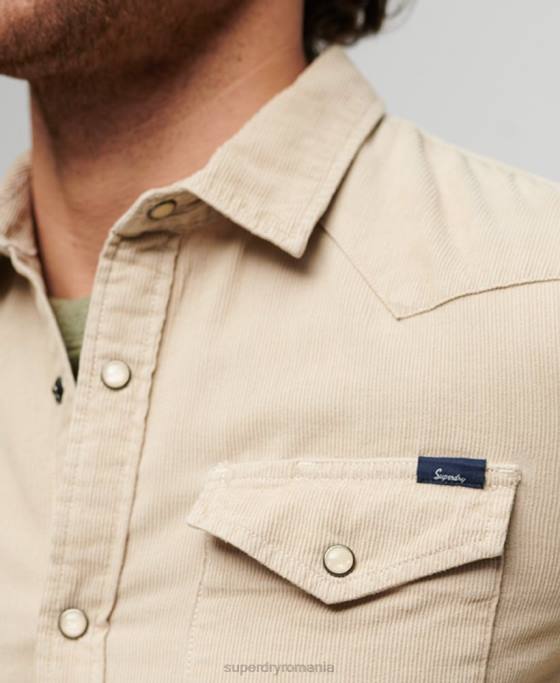 Superdry cămașă vestică din snur vintage îmbrăcăminte maro bărbați JX0Z82