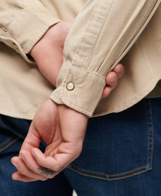 Superdry cămașă vestică din snur vintage îmbrăcăminte maro bărbați JX0Z82