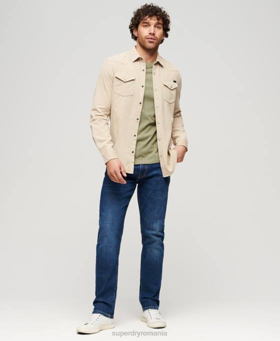 Superdry cămașă vestică din snur vintage îmbrăcăminte maro bărbați JX0Z82