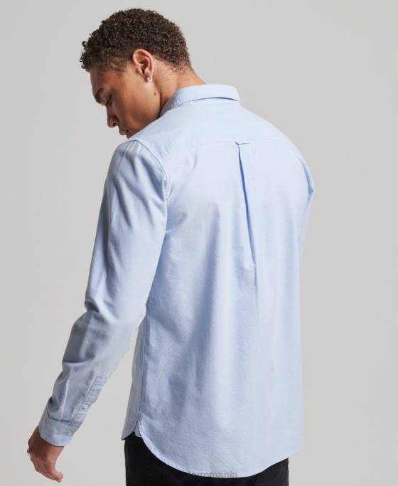 Superdry cămașă vintage oxford din bumbac organic îmbrăcăminte albastru bărbați JX0Z208