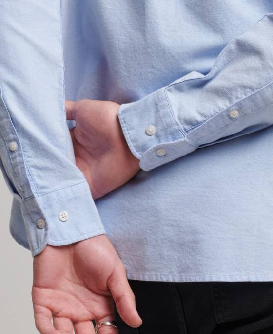 Superdry cămașă vintage oxford din bumbac organic îmbrăcăminte albastru bărbați JX0Z208