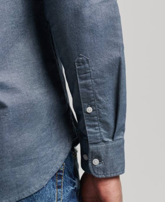 Superdry cămașă vintage oxford din bumbac organic îmbrăcăminte marina bărbați JX0Z185