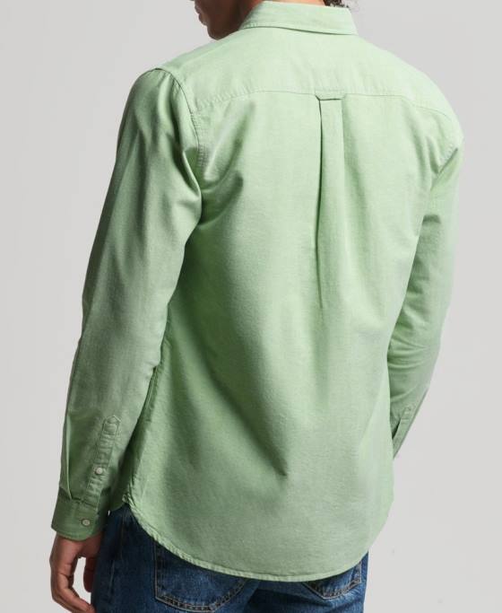 Superdry cămașă vintage oxford din bumbac organic îmbrăcăminte verde bărbați JX0Z6473
