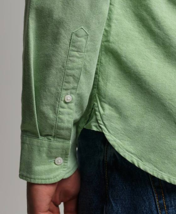 Superdry cămașă vintage oxford din bumbac organic îmbrăcăminte verde bărbați JX0Z6473