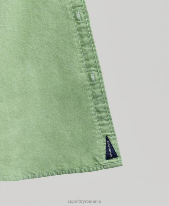 Superdry cămașă vintage oxford din bumbac organic îmbrăcăminte verde bărbați JX0Z6473