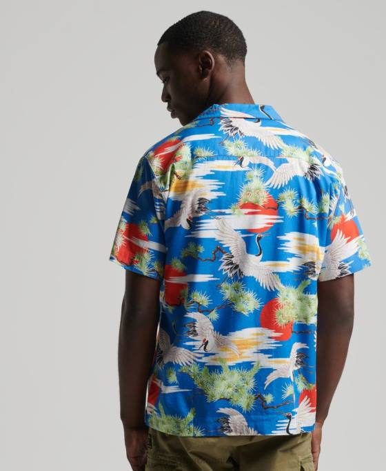 Superdry cămașă vintage revere îmbrăcăminte albastru bărbați JX0Z222