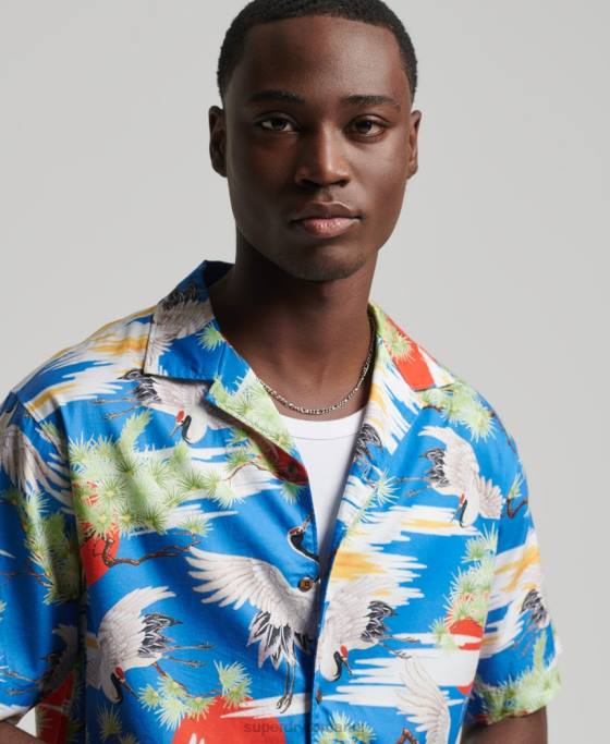 Superdry cămașă vintage revere îmbrăcăminte albastru bărbați JX0Z222