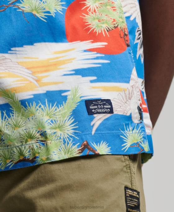 Superdry cămașă vintage revere îmbrăcăminte albastru bărbați JX0Z222