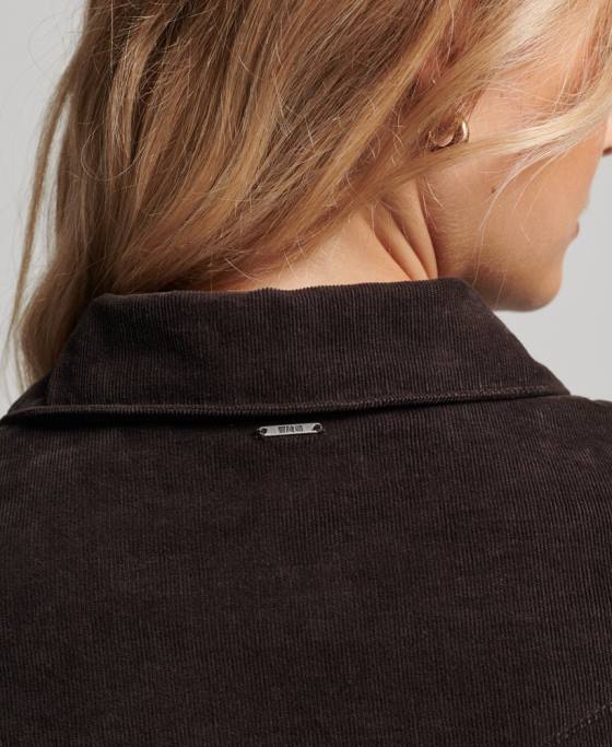 Superdry cămașă western cu șnur îmbrăcăminte maro femei JX0Z3015