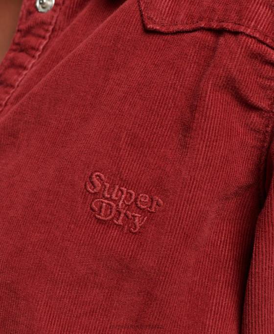 Superdry cămașă western cu șnur îmbrăcăminte roșu femei JX0Z3062