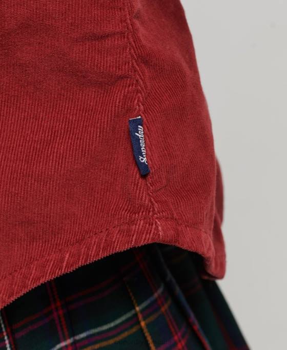 Superdry cămașă western cu șnur îmbrăcăminte roșu femei JX0Z3062