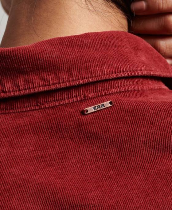 Superdry cămașă western cu șnur îmbrăcăminte roșu femei JX0Z3062