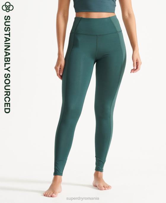 Superdry dresuri flex cu nervuri îmbrăcăminte verde femei JX0Z4090