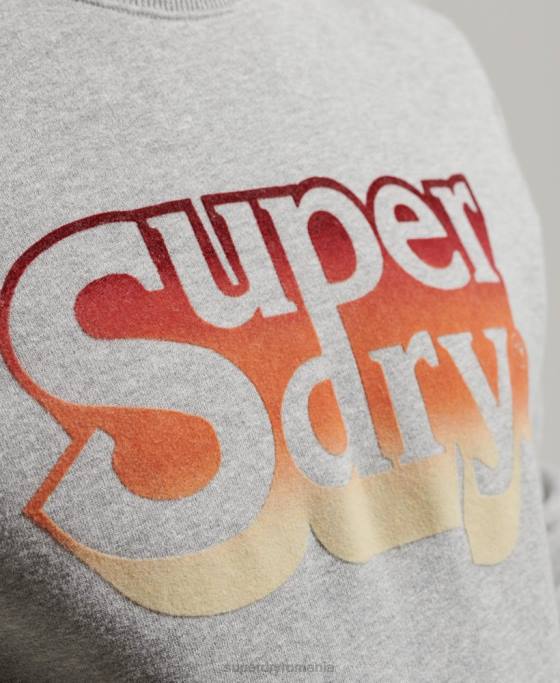 Superdry echipaj de umbră de epocă îmbrăcăminte gri deschis bărbați JX0Z578