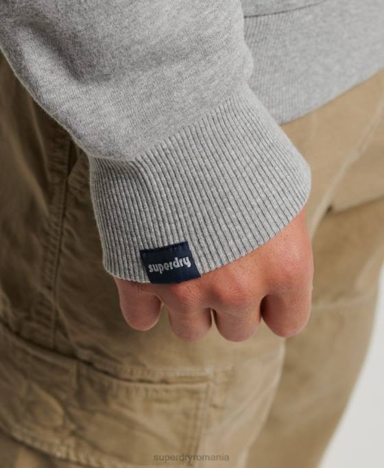 Superdry echipaj de umbră de epocă îmbrăcăminte gri deschis bărbați JX0Z578
