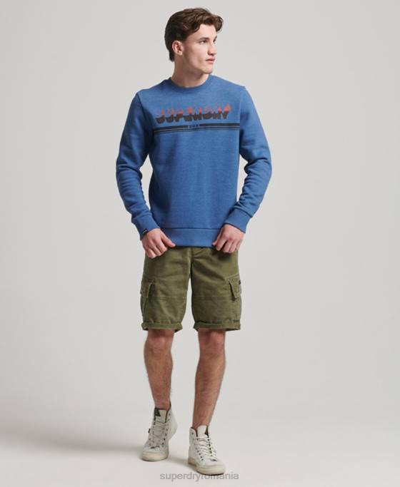 Superdry echipaj de umbră de epocă îmbrăcăminte marina bărbați JX0Z579