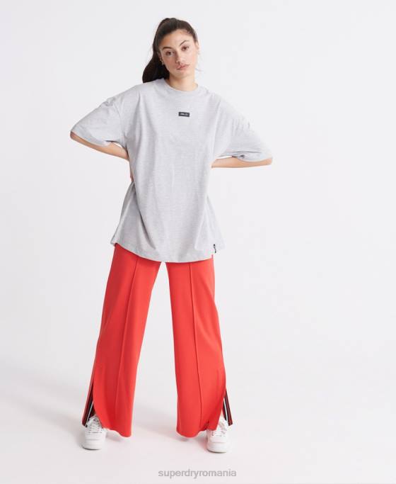 Superdry editați pantaloni de jogging cu picioare largi îmbrăcăminte roșu femei JX0Z3939