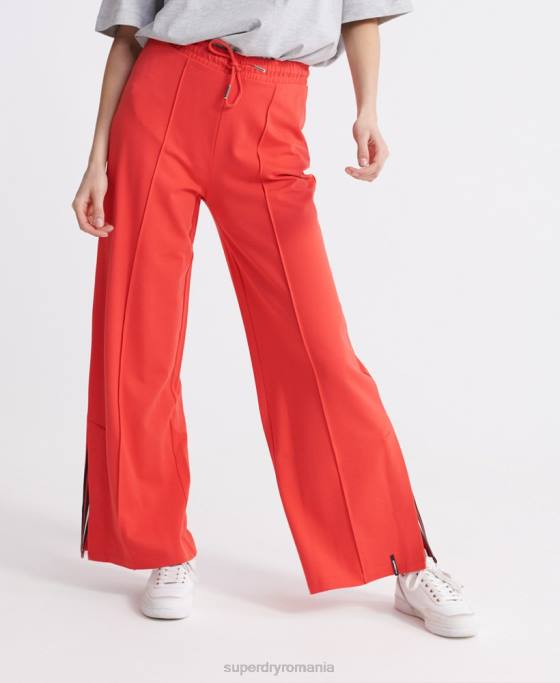 Superdry editați pantaloni de jogging cu picioare largi îmbrăcăminte roșu femei JX0Z3939