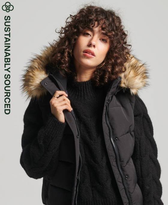 Superdry ella gilet îmbrăcăminte negru femei JX0Z5533