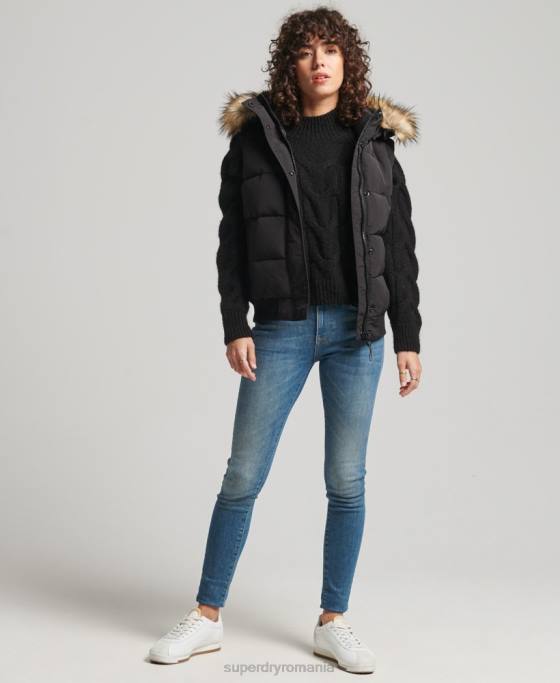 Superdry ella gilet îmbrăcăminte negru femei JX0Z5533
