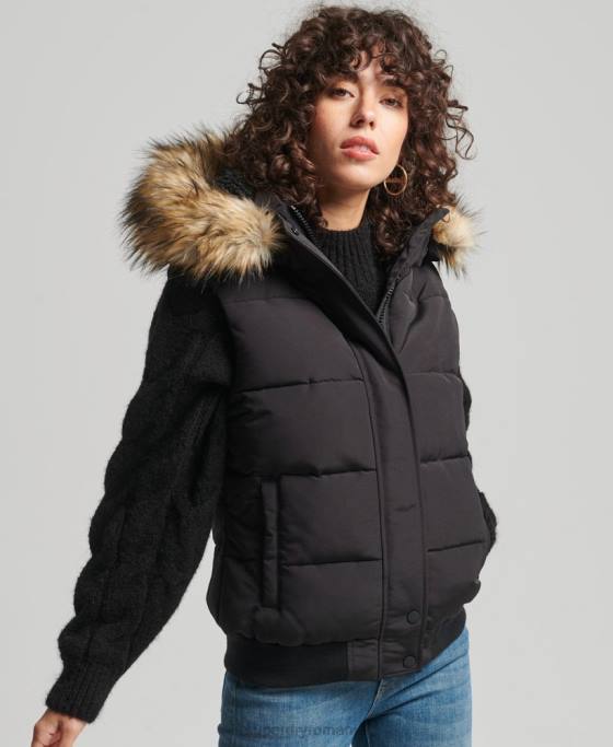 Superdry ella gilet îmbrăcăminte negru femei JX0Z5533