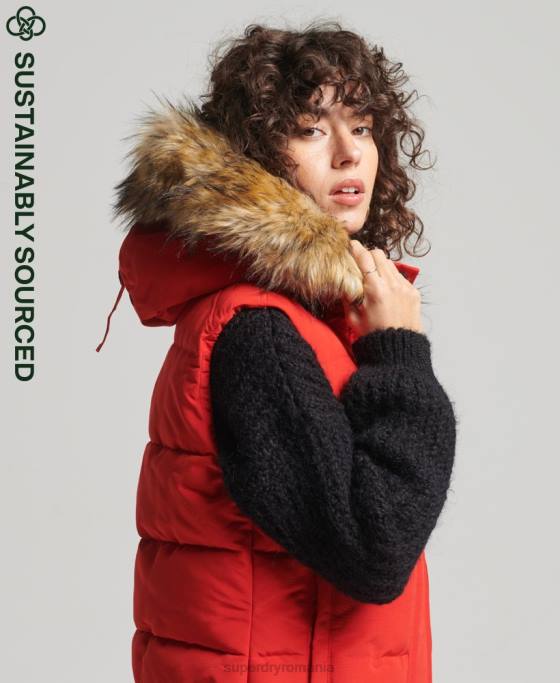 Superdry ella gilet îmbrăcăminte roșu femei JX0Z5534