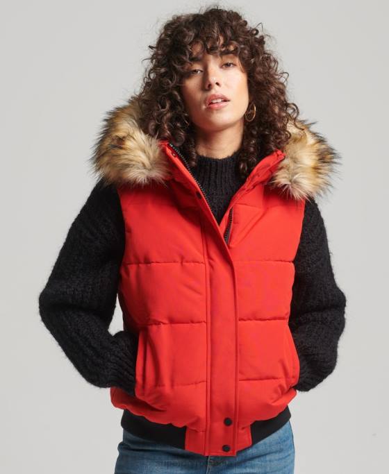Superdry ella gilet îmbrăcăminte roșu femei JX0Z5534