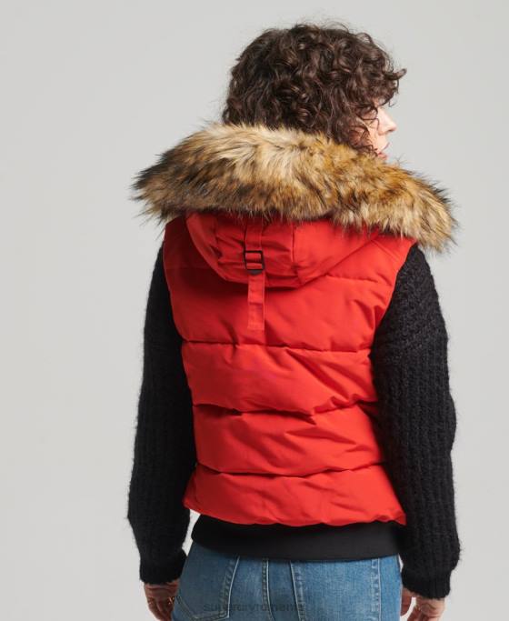 Superdry ella gilet îmbrăcăminte roșu femei JX0Z5534