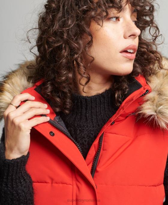 Superdry ella gilet îmbrăcăminte roșu femei JX0Z5534