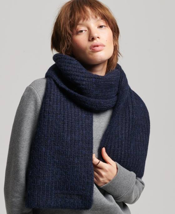 Superdry esarfa cu nervuri esentiale accesorii marina femei JX0Z4241