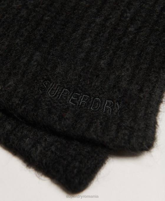 Superdry esarfa cu nervuri esentiale accesorii negru femei JX0Z4240