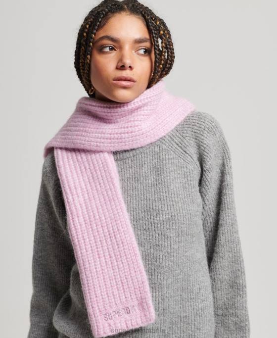 Superdry esarfa cu nervuri esentiale accesorii roz femei JX0Z4242