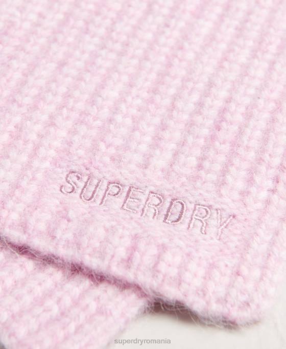 Superdry esarfa cu nervuri esentiale accesorii roz femei JX0Z4242