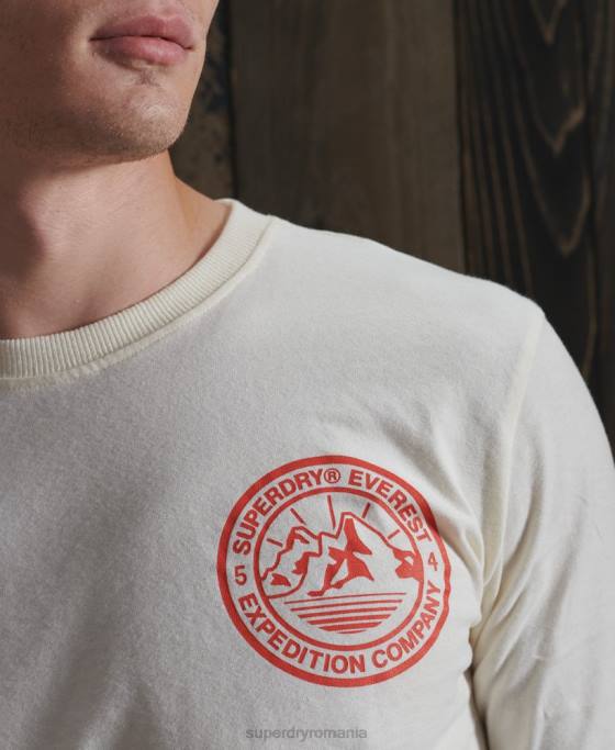 Superdry everest cu mâneci lungi îmbrăcăminte cremă bărbați JX0Z1572
