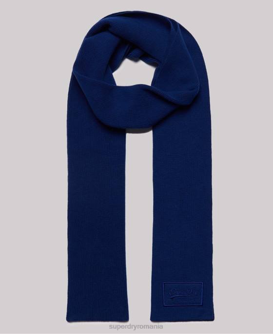 Superdry eșarfă clasică cu logo vintage accesorii albastru bărbați JX0Z6410