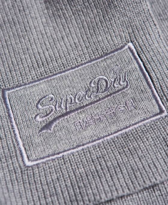 Superdry eșarfă clasică cu logo vintage accesorii gri deschis bărbați JX0Z6412