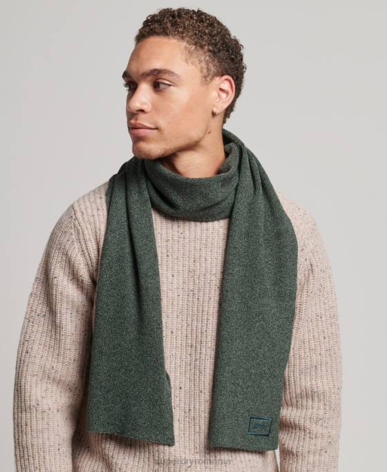 Superdry eșarfă cu logo din bumbac organic accesorii verde bărbați JX0Z6391
