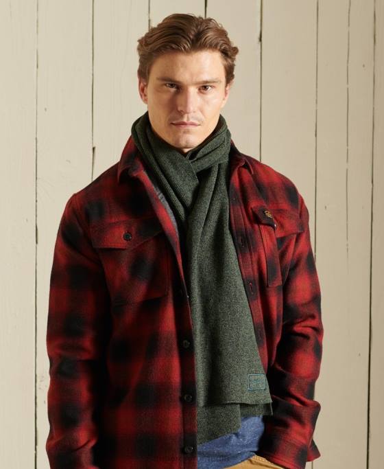 Superdry eșarfă cu logo vintage accesorii verde bărbați JX0Z1823