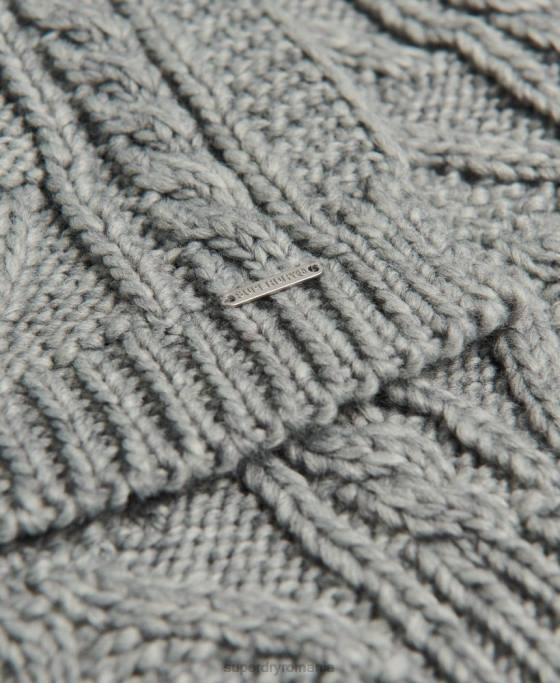 Superdry eșarfă de cablu lannah accesorii gri femei JX0Z4327