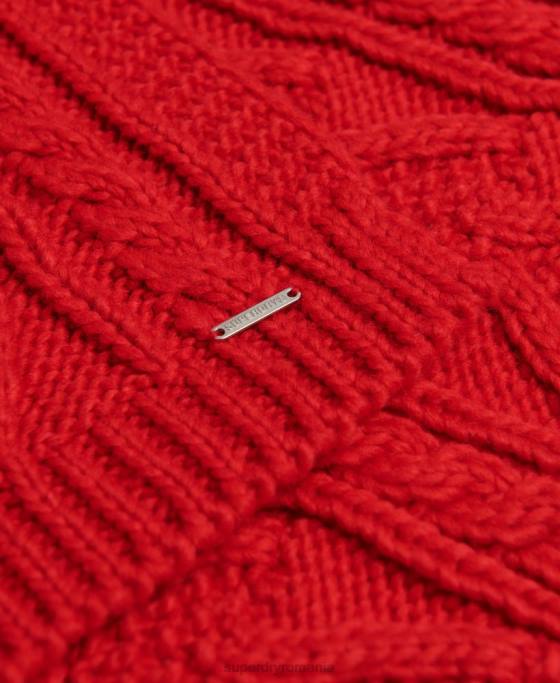 Superdry eșarfă de cablu lannah accesorii roșu femei JX0Z4323