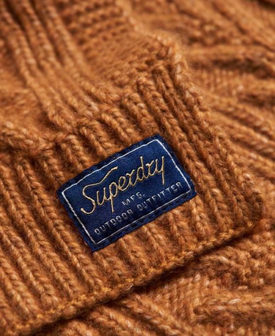 Superdry eșarfă lux cablu accesorii galben femei JX0Z4303