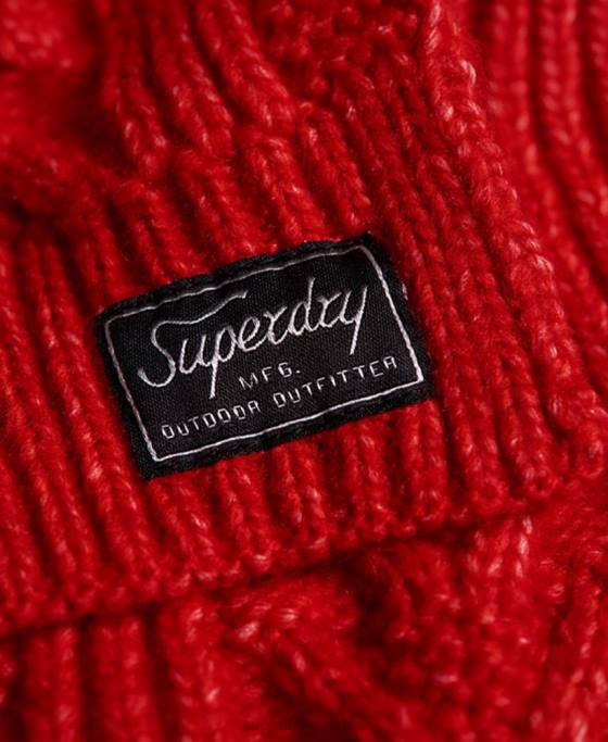 Superdry eșarfă lux cablu accesorii roșu femei JX0Z6618